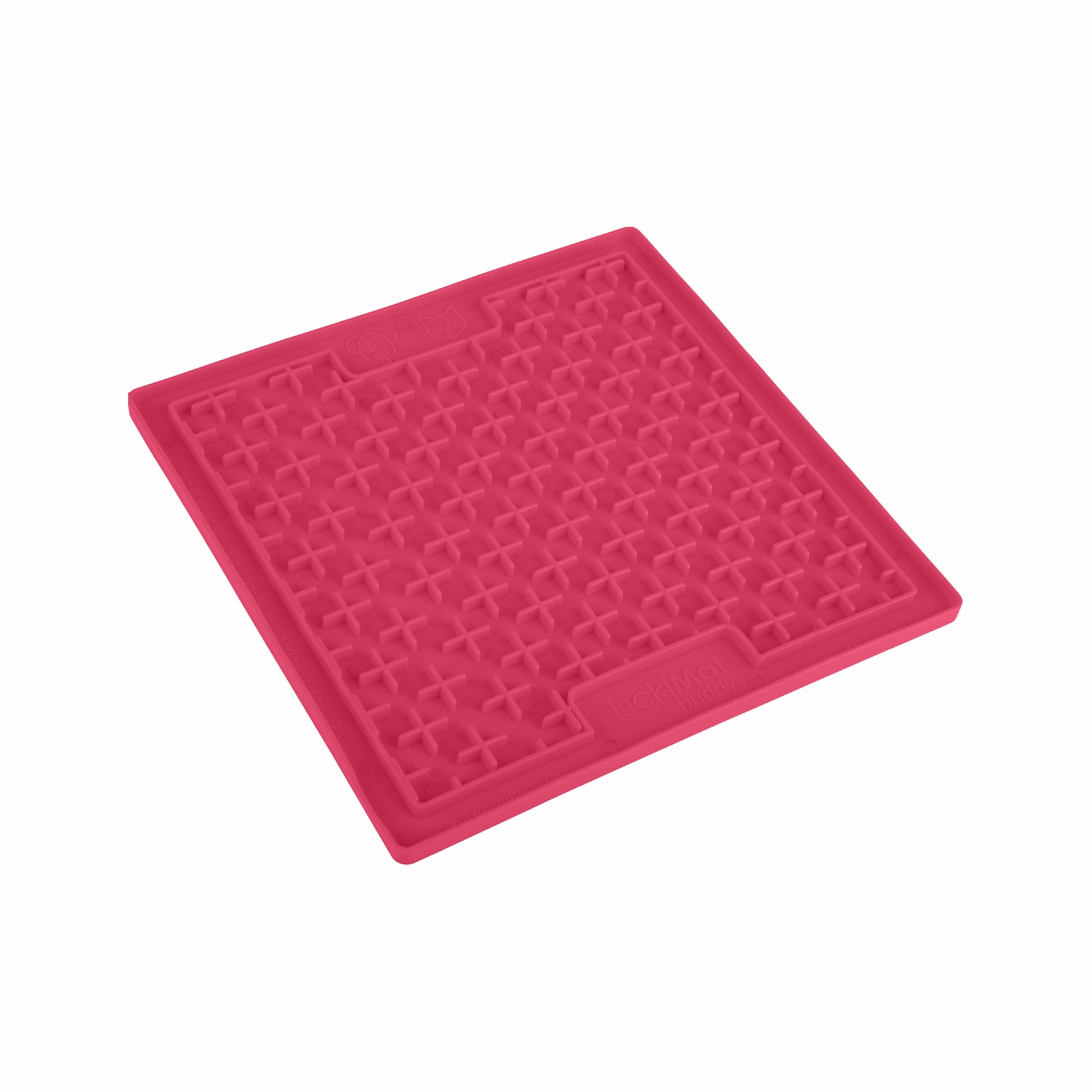 Pink LickiMat® Buddy™ for Cats – The Original Slow Feeder Lick Mat on white background