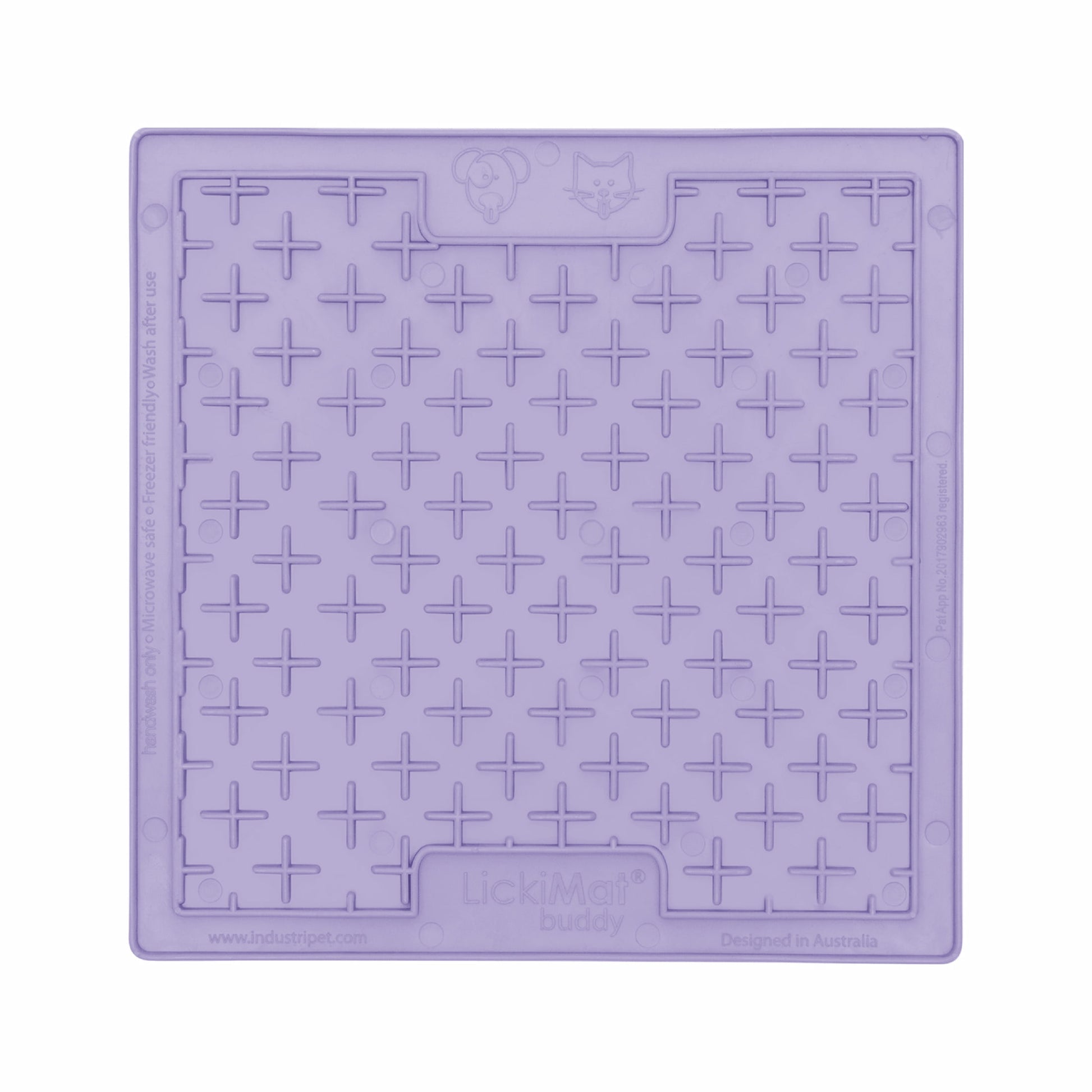 Lavender LickiMat® Classic Buddy™ – Original Slow Feeder Lick Mat for Dogs (front) on a white background