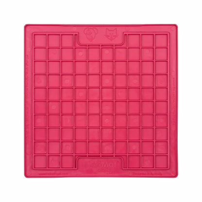 Pink LickiMat® Classic Playdate™ for Cats – The Original Slow Feeder Lick Mat (front) on white background