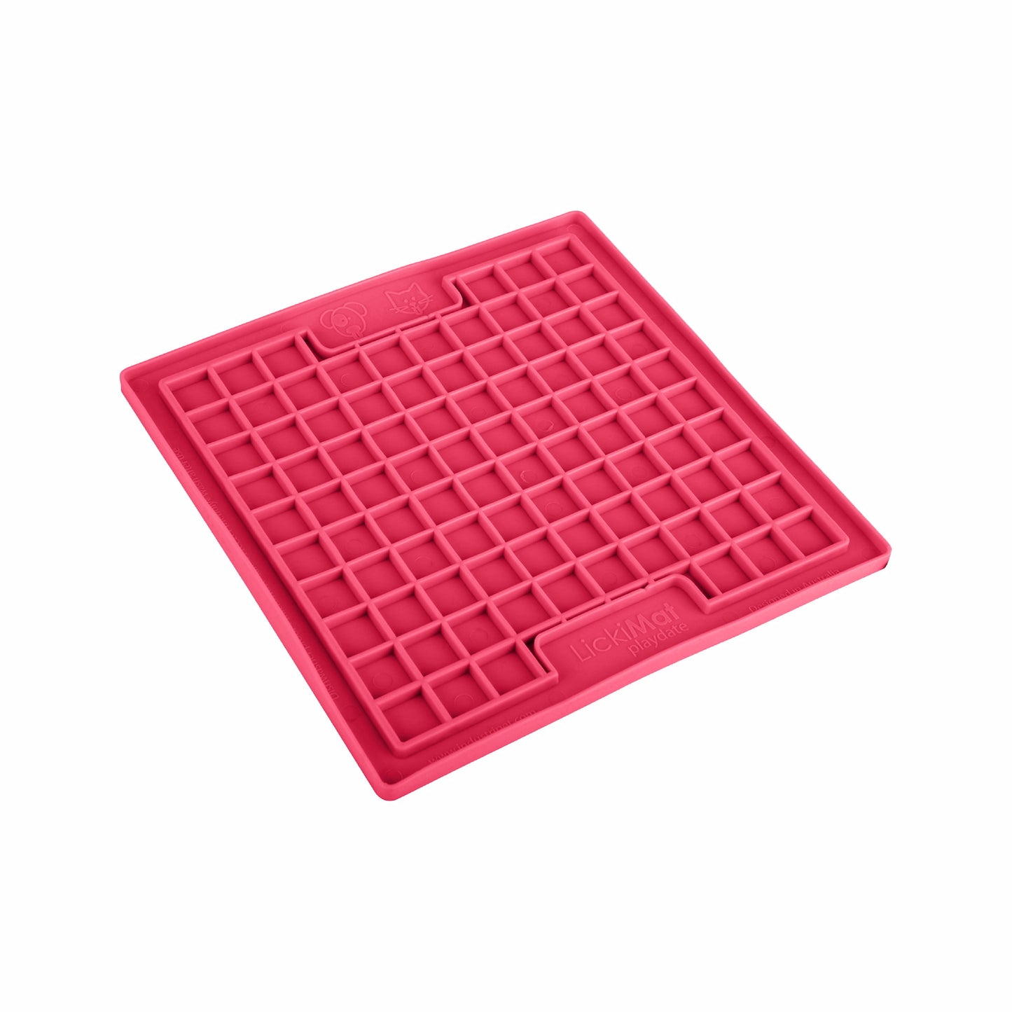 Pink LickiMat® Classic Playdate™ for Cats – The Original Slow Feeder Lick Mat on white background