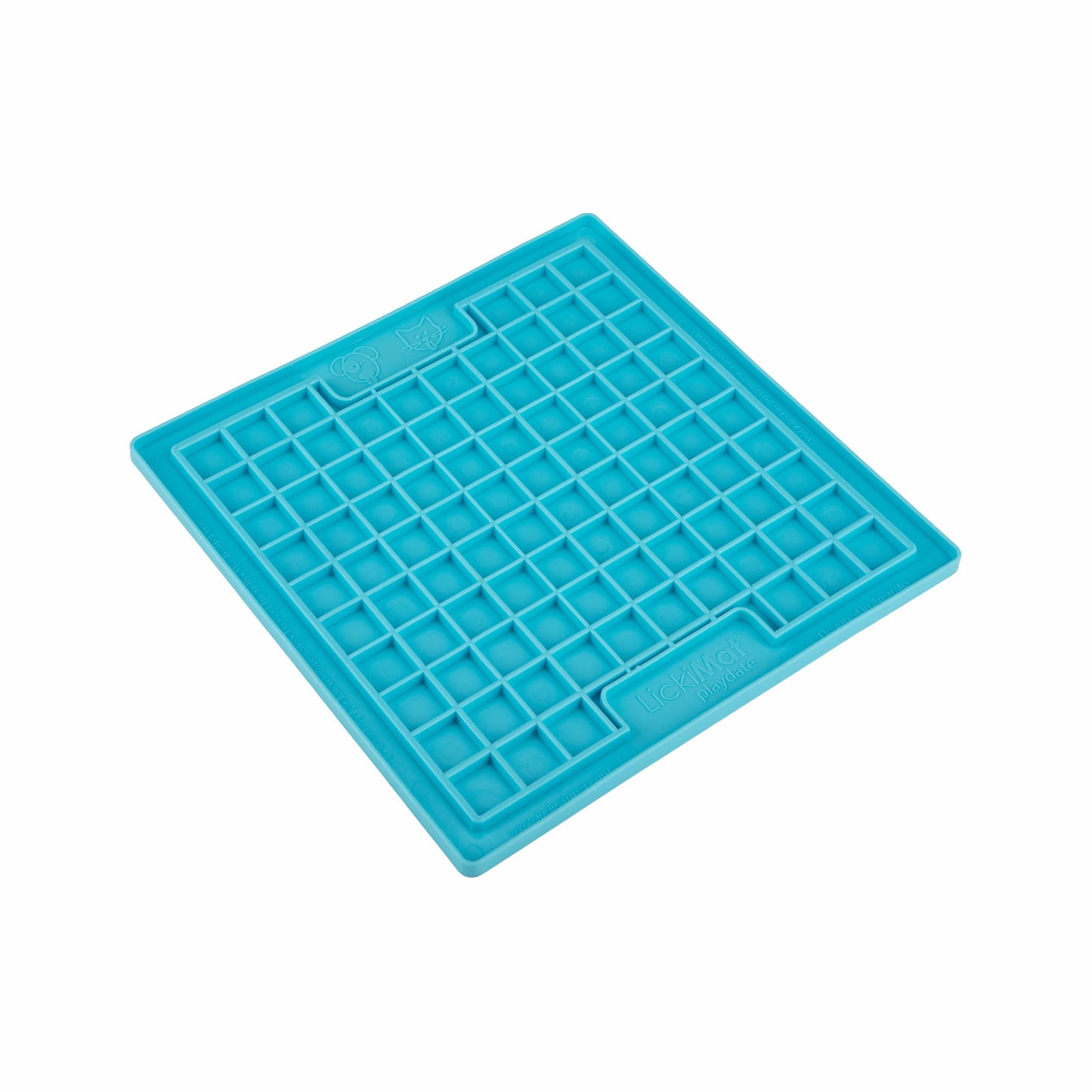 Turquoise LickiMat® Classic Playdate™ for Cats – The Original Slow Feeder Lick Mat on white background