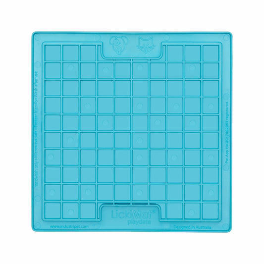 Turquoise LickiMat® Classic Playdate™ for Cats – The Original Slow Feeder Lick Mat (front) on white background