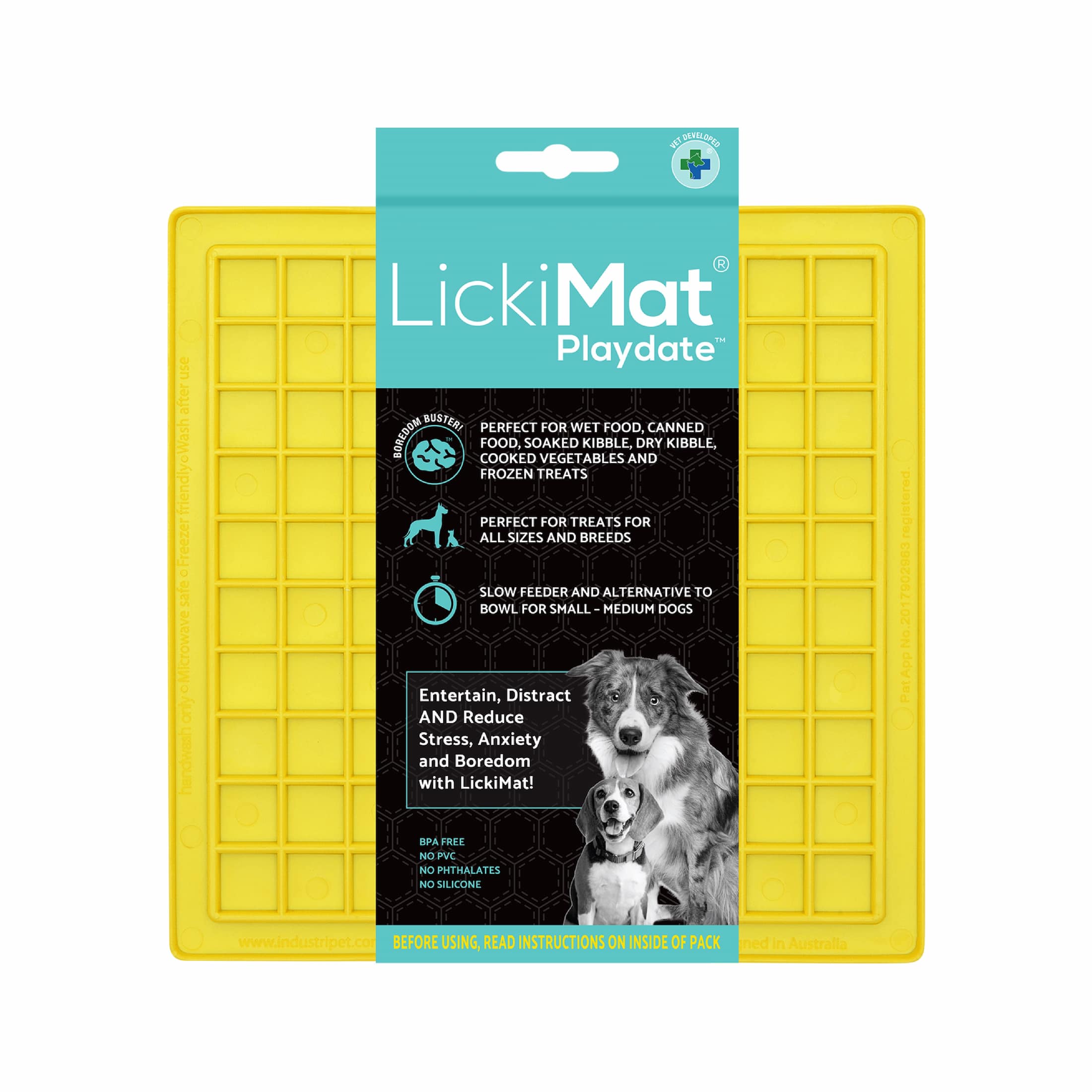 LickiMat Classic Playdate™ – Original Slow Feeder Lick Mat for