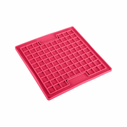 Pink LickiMat Classic Playdate™ – Original Slow Feeder Lick Mat for Dogs (side) on white background