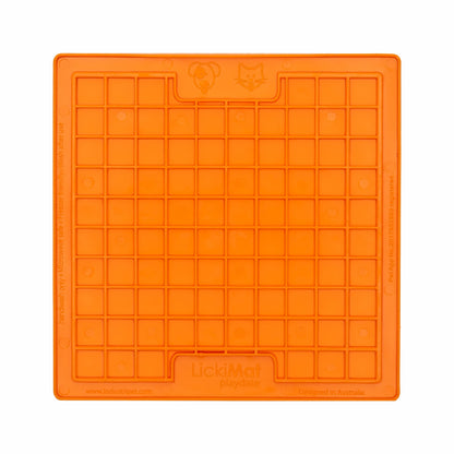 Orange LickiMat Classic Playdate™ – Original Slow Feeder Lick Mat for Dogs (front) on white background