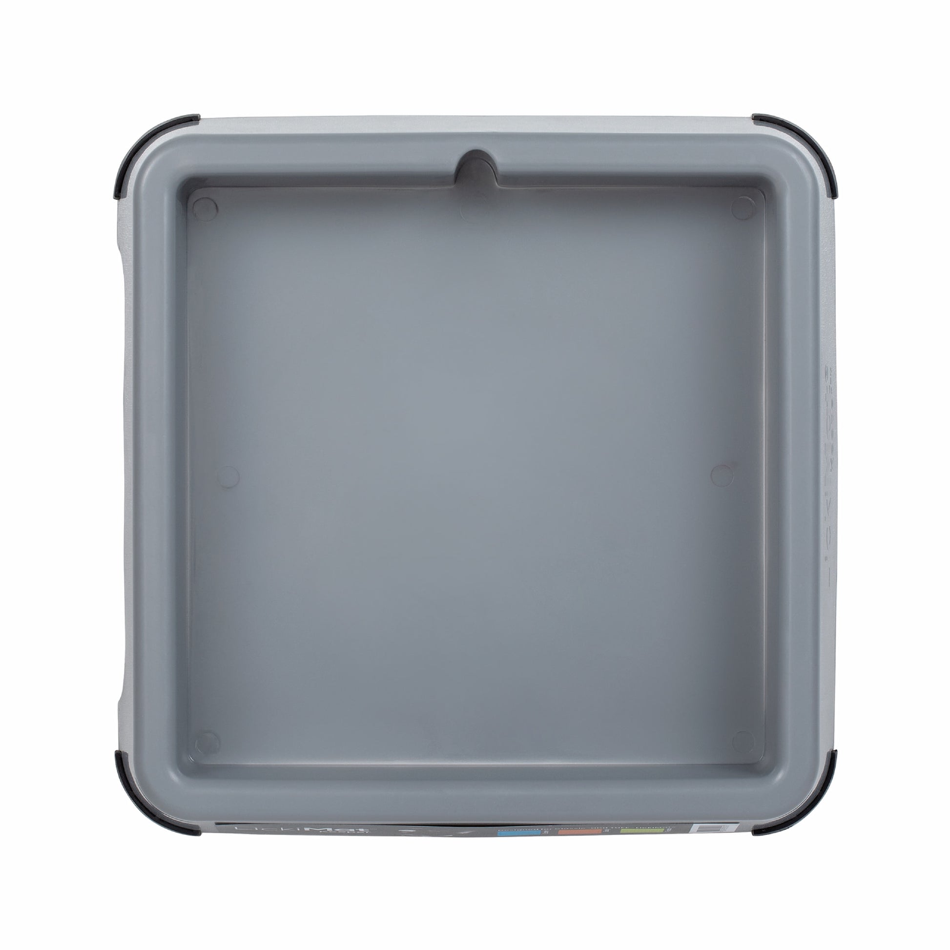Grey LickiMat® Keeper™ – Non-Slip Holder & Dog Bowl for LickiMats® (front) on white background