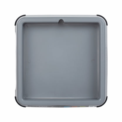 Grey LickiMat® Keeper™ – Non-Slip Holder & Dog Bowl for LickiMats® (front) on white background