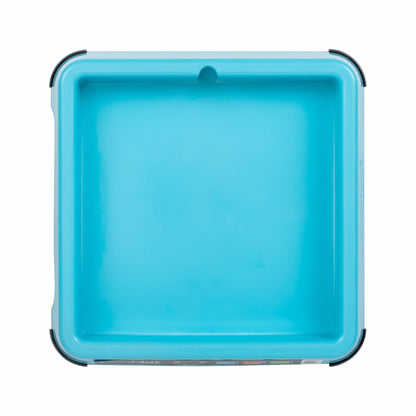 Turquoise LickiMat® Keeper™ – Non-Slip Holder & Dog Bowl for LickiMats® (front) on white background