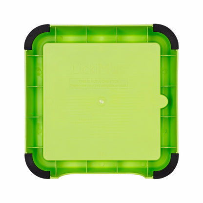 Green LickiMat® Keeper™ – Non-Slip Holder & Dog Bowl for LickiMats® (rear) on white background