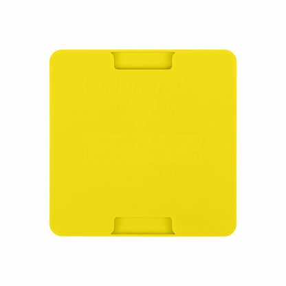 Yellow LickiMat® Mini Buddy™ – Slow Feeder Lick Mat for Cats (rear) on White background