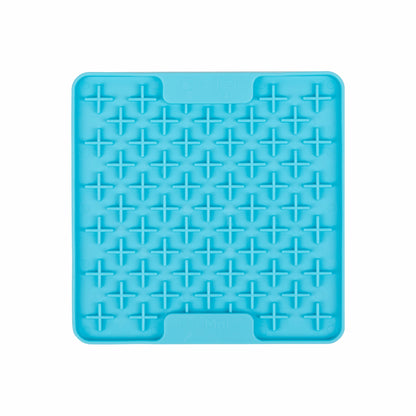 Turquoise LickiMat® Mini Buddy™ – Slow Feeder Lick Mat for Cats (front) on White background