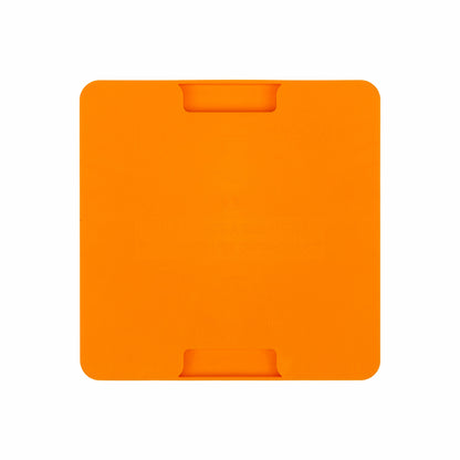 Orange LickiMat® Mini Buddy™ – Slow Feeder Lick Mat for Cats (rear) on White background