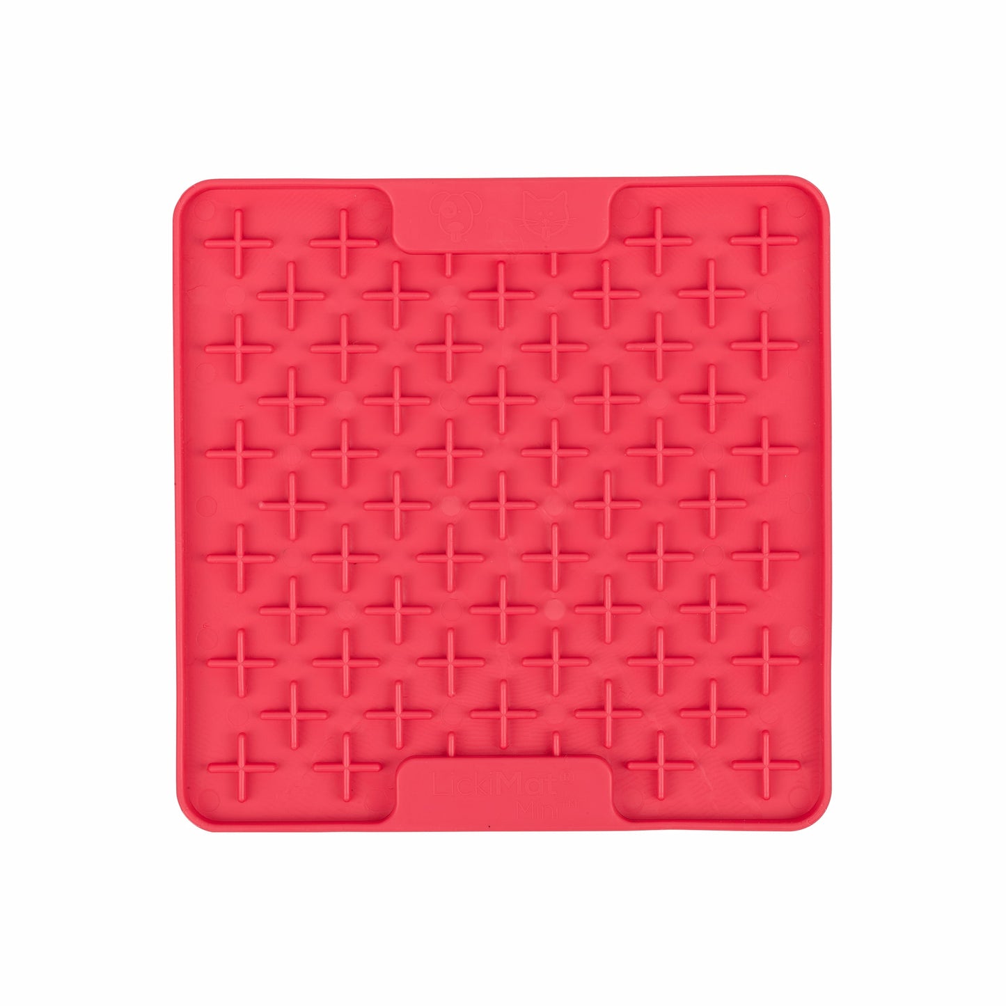 Pink LickiMat® Mini Buddy™ – Slow Feeder Lick Mat for Cats (front) on White background