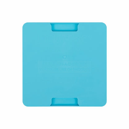 Turquoise LickiMat® Mini Buddy™ – Slow Feeder Lick Mat for Cats (rear) on White background