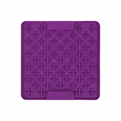 Purple LickiMat® Mini Buddy™ – Slow Feeder Lick Mat for Cats (front) on White background