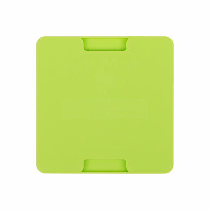 Green LickiMat® Mini Buddy™ – Slow Feeder Lick Mat for Cats (rear) on White background