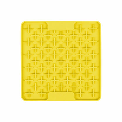 Yellow LickiMat® Mini Classic Buddy™ – Slow Feeder Lick Mat for Small Dogs (front) on white background