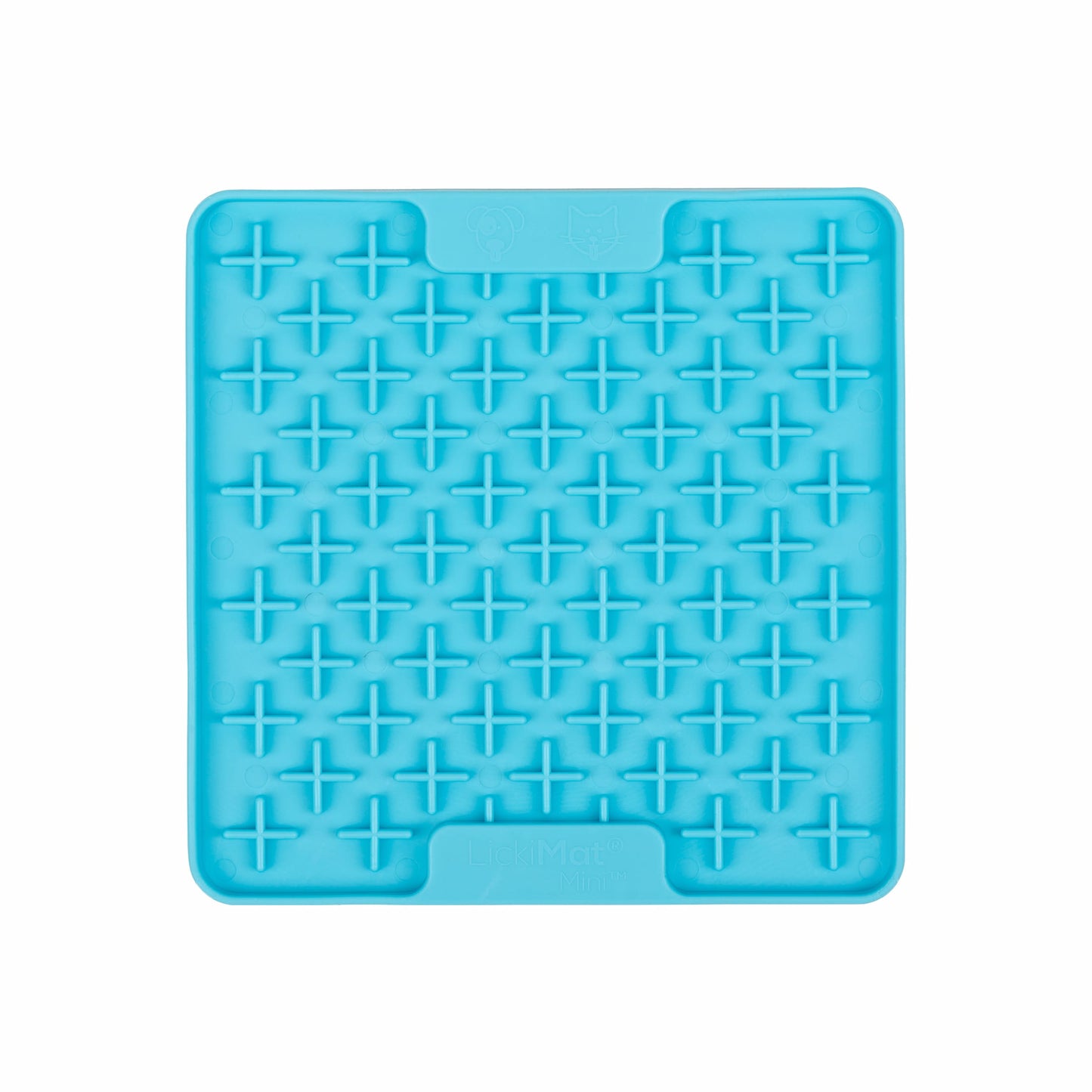 Turquoise LickiMat® Mini Classic Buddy™ – Slow Feeder Lick Mat for Small Dogs (front) on white background