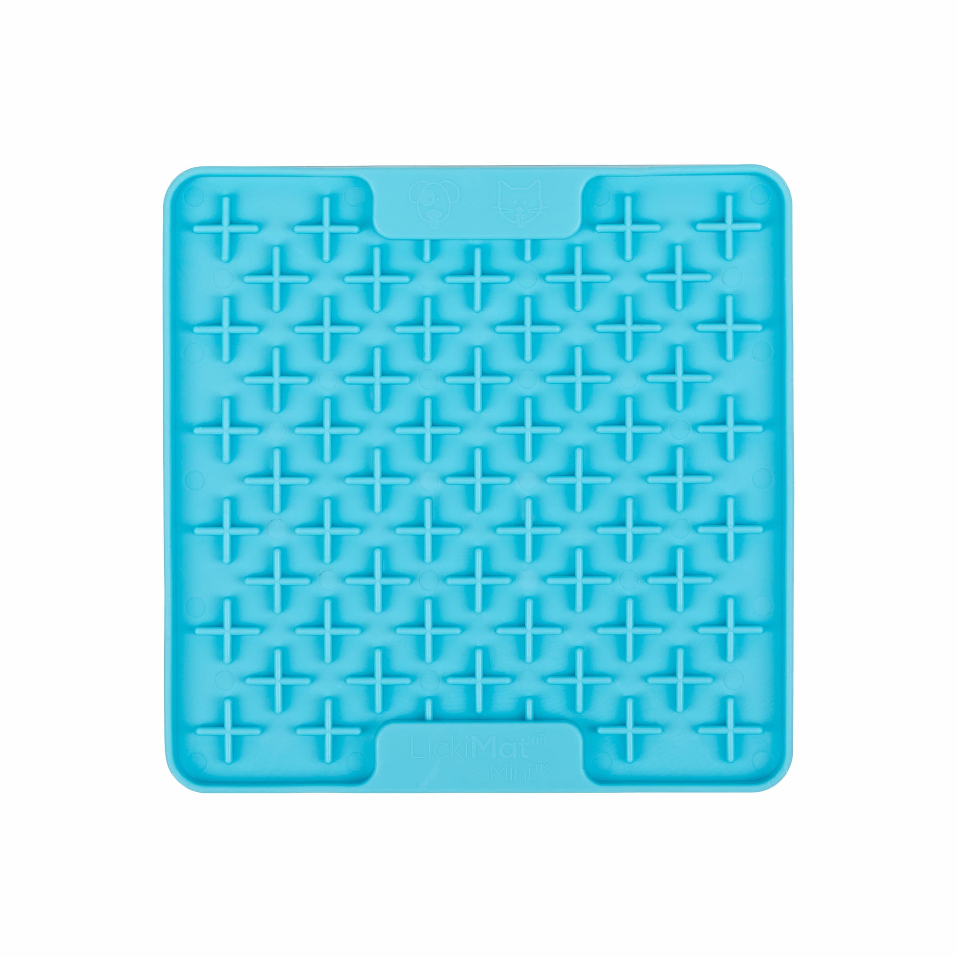 Turquoise LickiMat® Mini Classic Buddy™ – Slow Feeder Lick Mat for Small Dogs (front) on white background