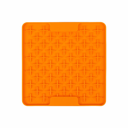 Orange LickiMat® Mini Classic Buddy™ – Slow Feeder Lick Mat for Small Dogs (front) on white background