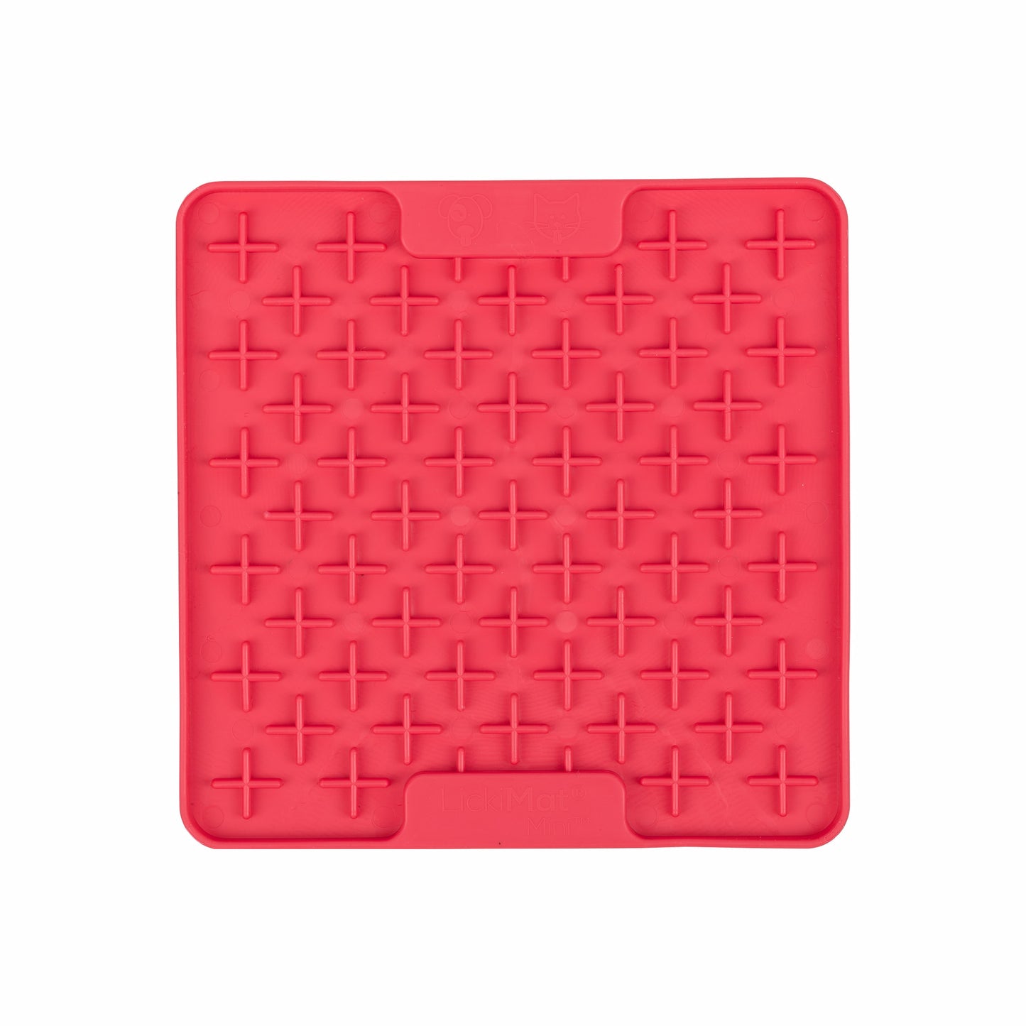 Pink LickiMat® Mini Classic Buddy™ – Slow Feeder Lick Mat for Small Dogs (front) on white background