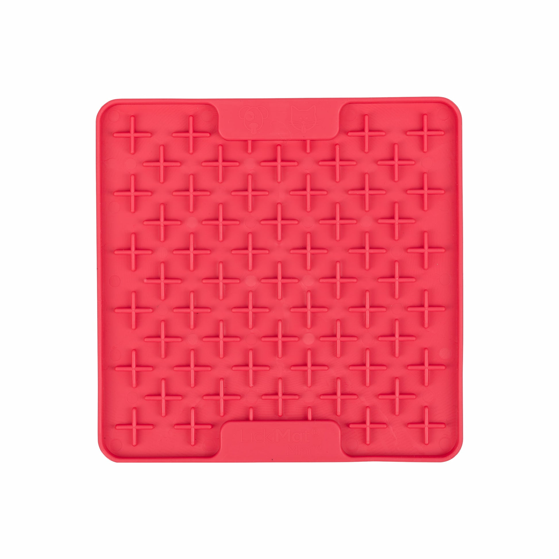 Pink LickiMat® Mini Classic Buddy™ – Slow Feeder Lick Mat for Small Dogs (front) on white background