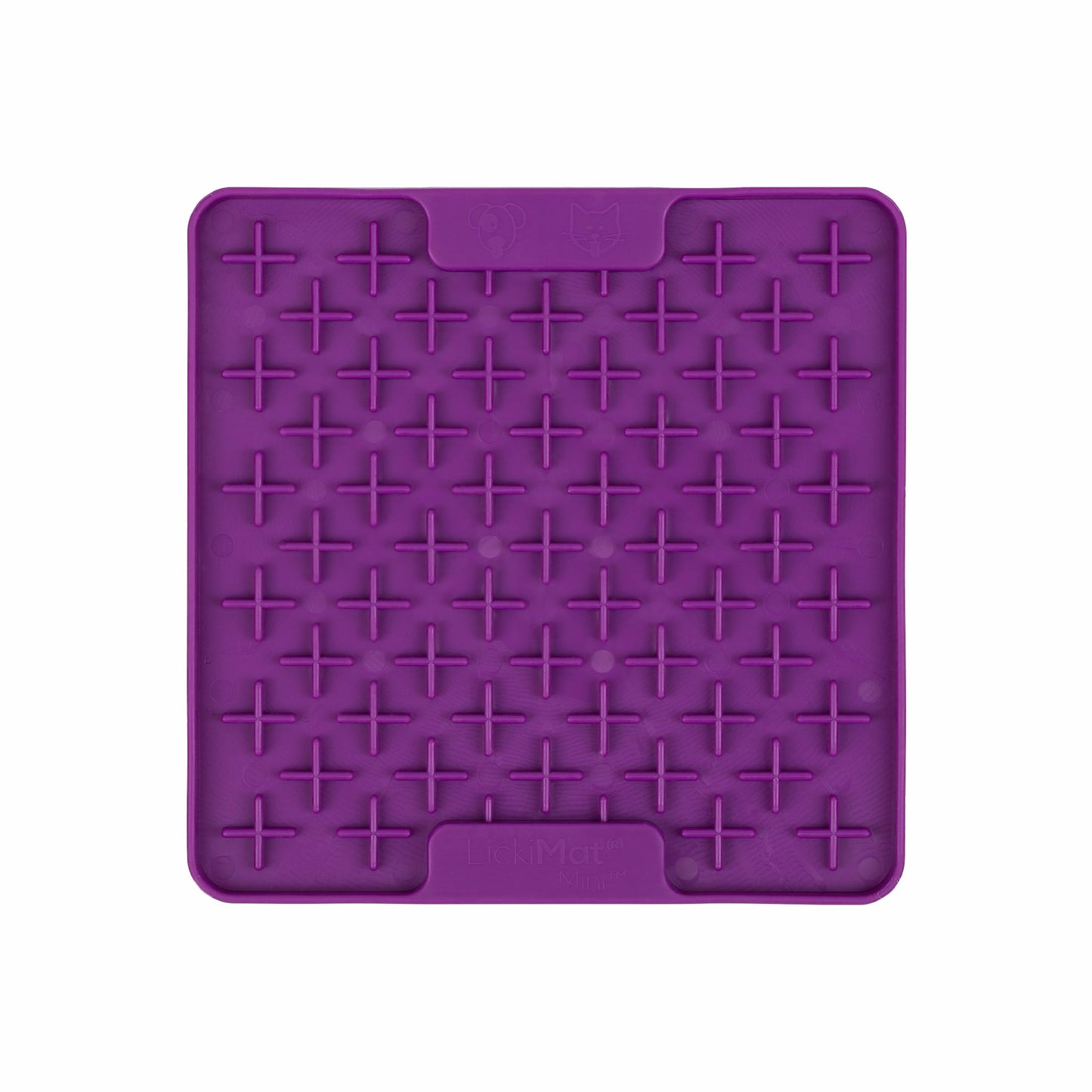 Purple LickiMat® Mini Classic Buddy™ – Slow Feeder Lick Mat for Small Dogs (front) on white background