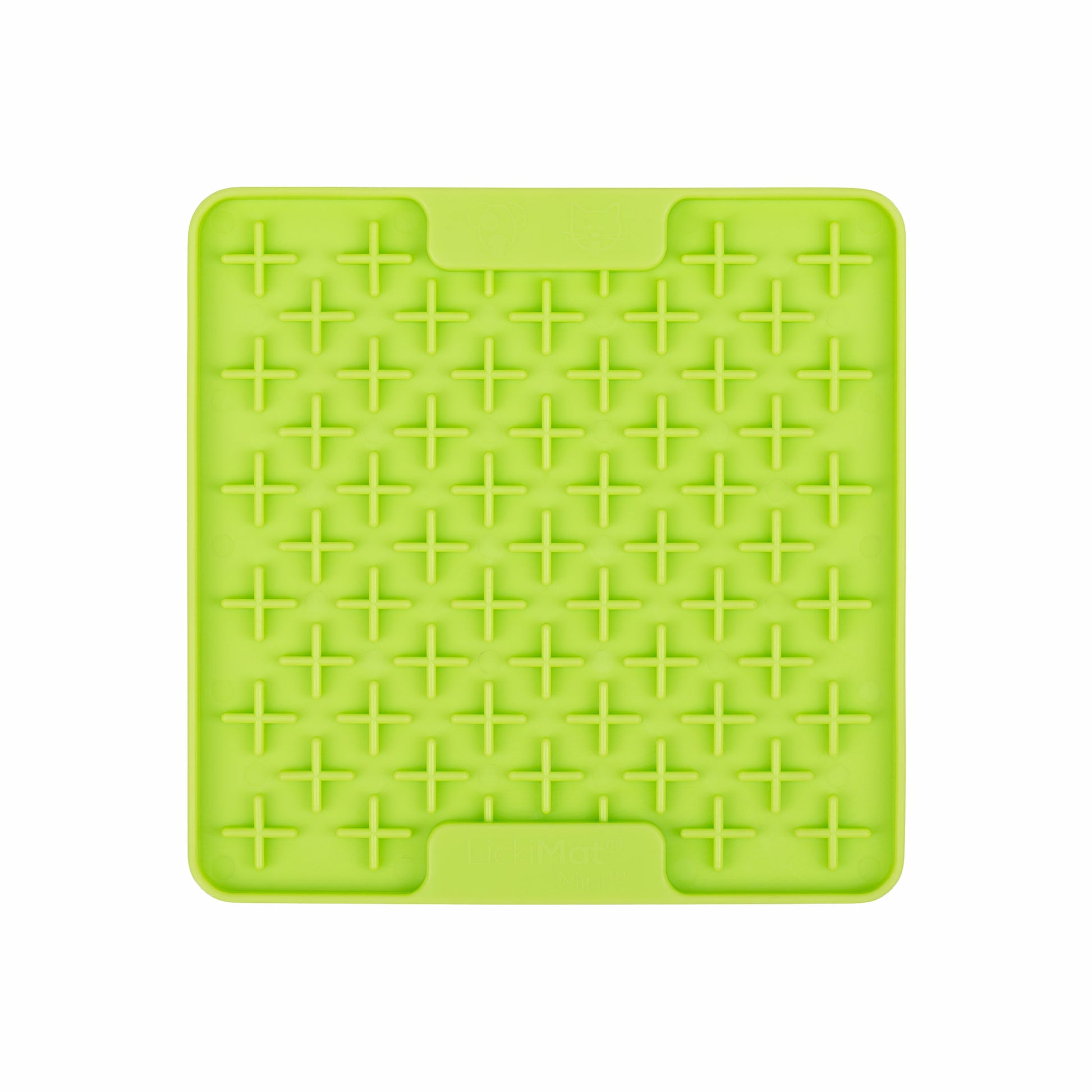 Green LickiMat® Mini Classic Buddy™ – Slow Feeder Lick Mat for Small Dogs (front) on white background