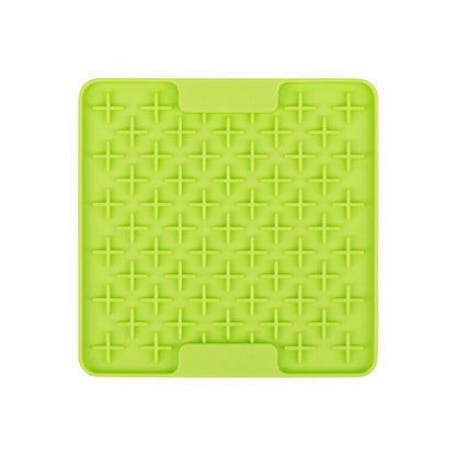 Green LickiMat® Mini Classic Buddy™ – Slow Feeder Lick Mat for Small Dogs (front) on white background