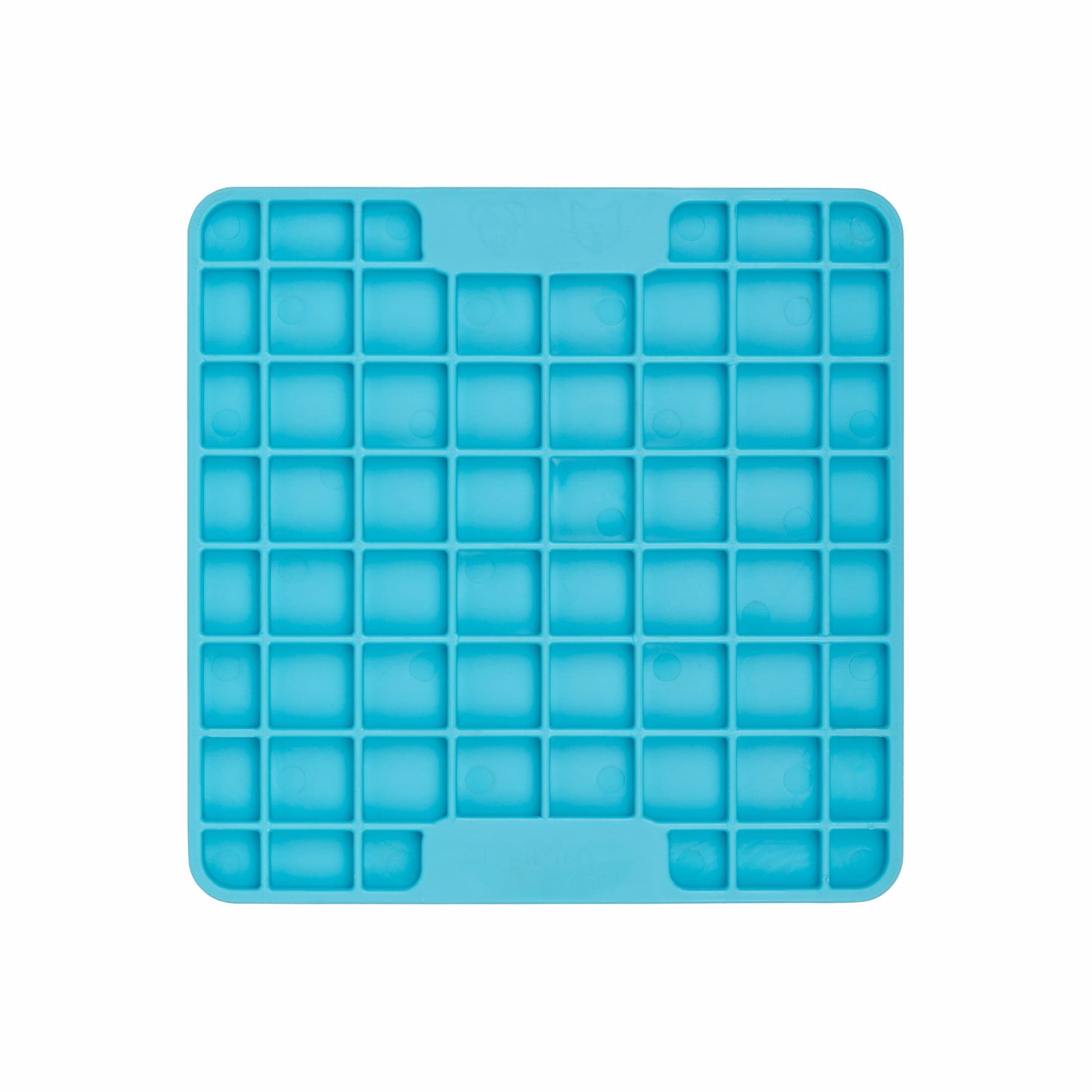 Turquoise LickiMat® Mini Classic Playdate™ – Slow Feeder Lick Mat for Small Dogs (front) on white background
