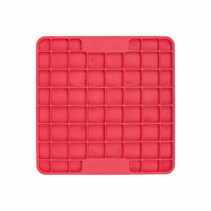 Pink LickiMat® Mini Classic Playdate™ – Slow Feeder Lick Mat for Small Dogs (front) on white background