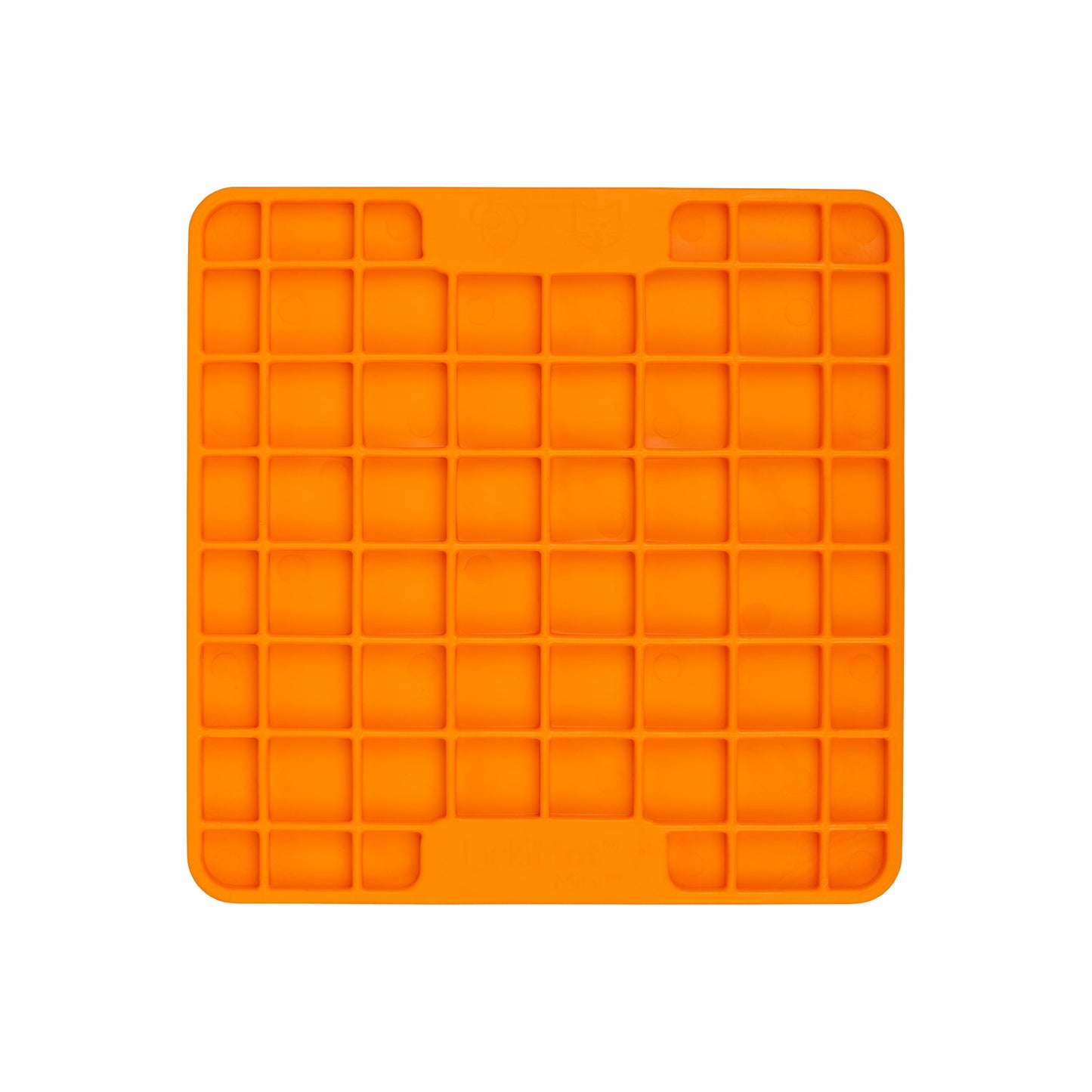 Orange LickiMat® Mini Classic Playdate™ – Slow Feeder Lick Mat for Small Dogs (front) on white background