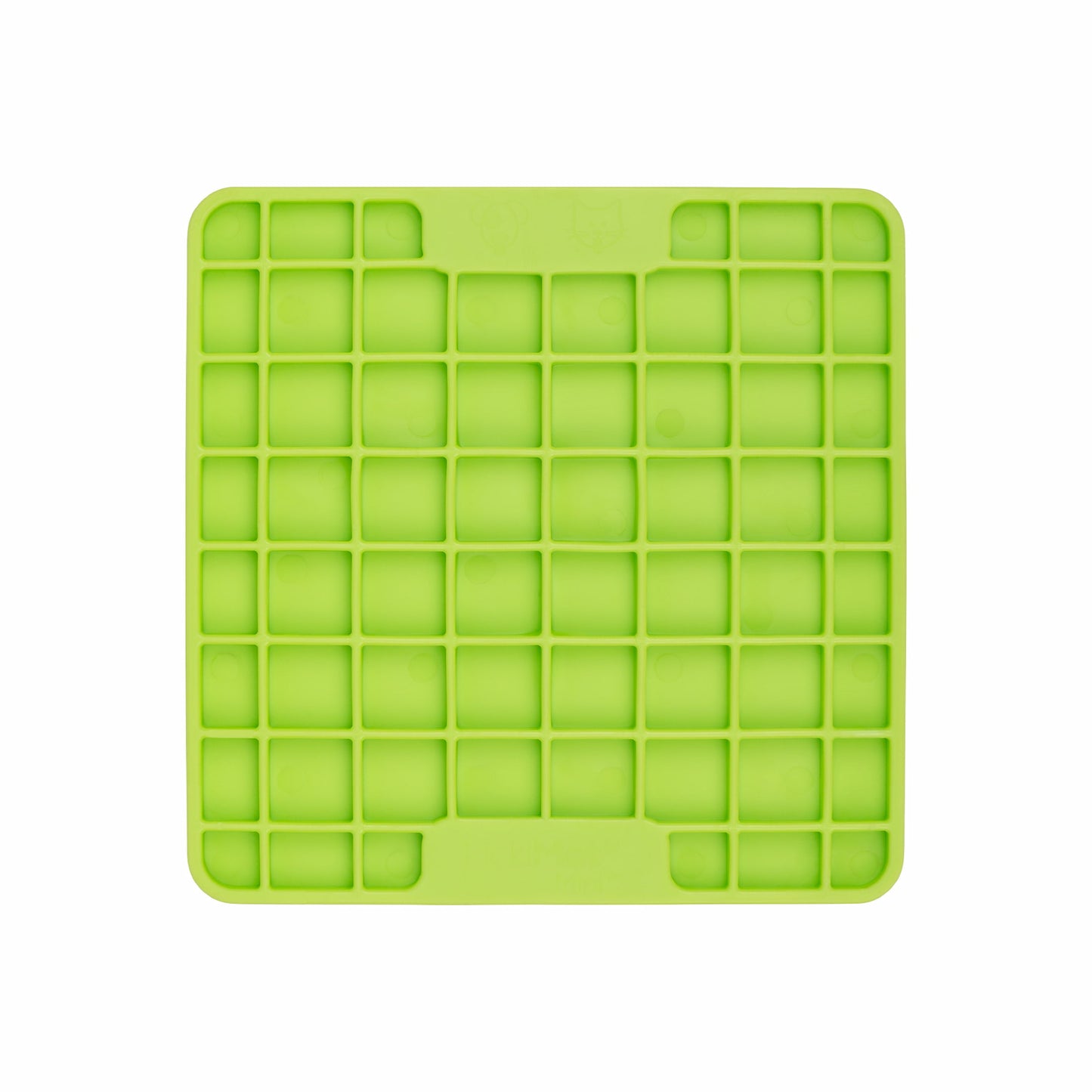 Green LickiMat® Mini Classic Playdate™ – Slow Feeder Lick Mat for Small Dogs (front) on white background