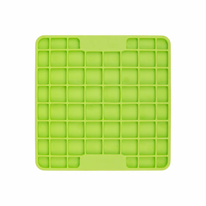 Green LickiMat® Mini Classic Playdate™ – Slow Feeder Lick Mat for Small Dogs (front) on white background