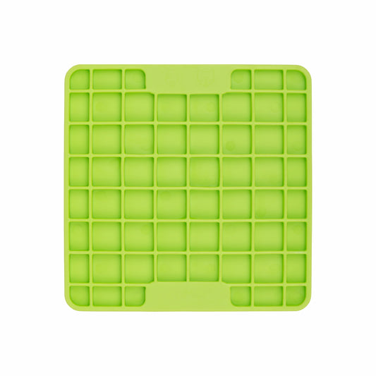 Green LickiMat® Mini Classic Playdate™ – Slow Feeder Lick Mat for Small Dogs (front) on white background