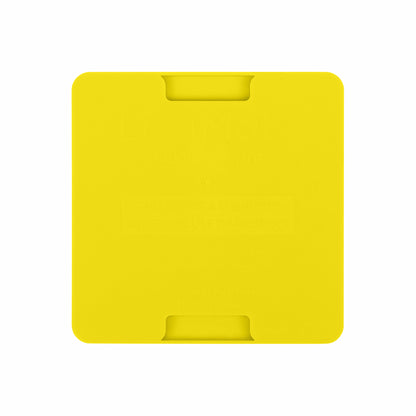 Yellow LickiMat® Mini Soother™ – Calming Slow Feeder Lick Mat for Cats (rear) on white background