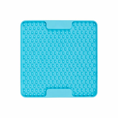 Turquoise  LickiMat® Mini Soother™ – Calming Slow Feeder Lick Mat for Cats (front) on white background