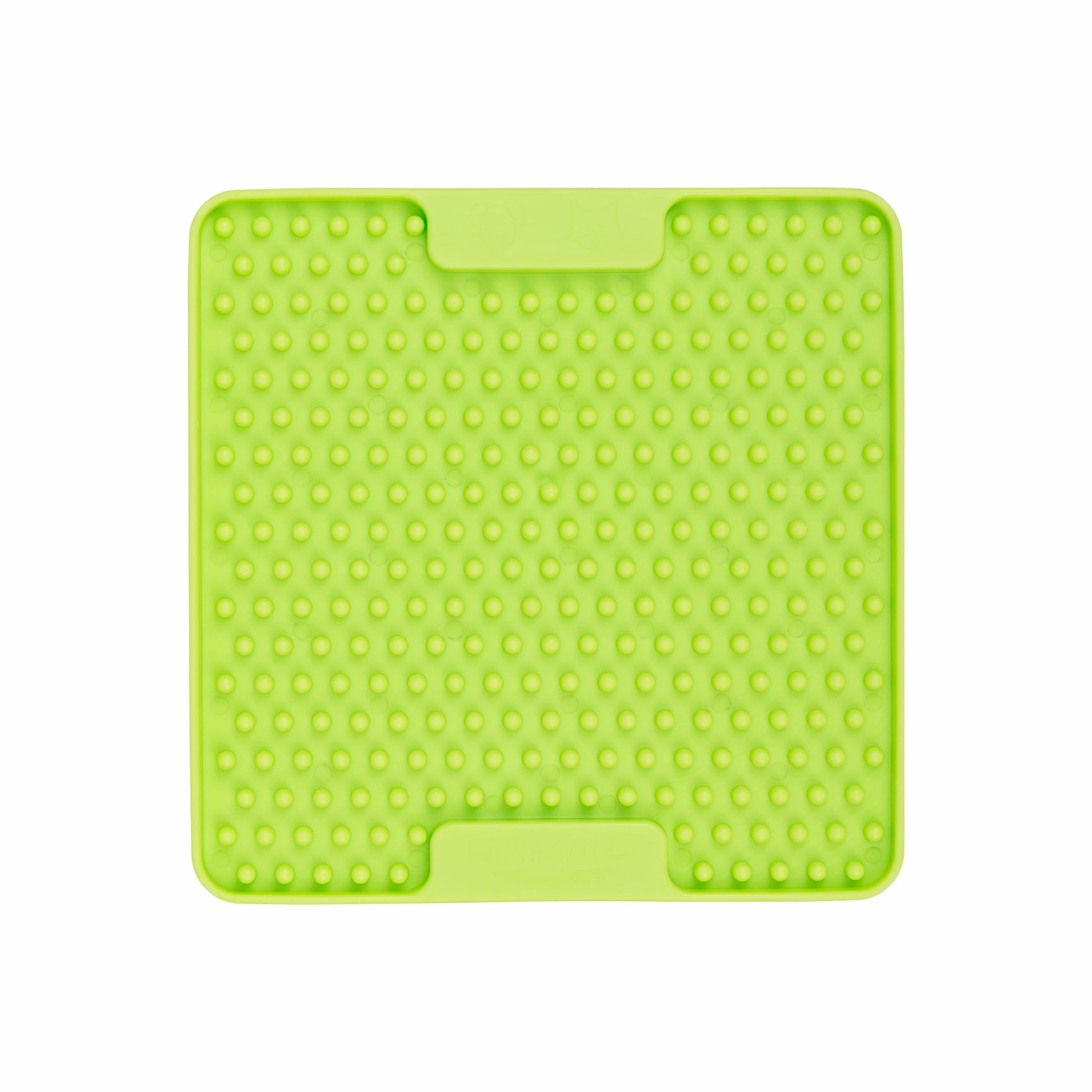 Green LickiMat® Mini Soother™ – Calming Slow Feeder Lick Mat for Cats (front) on white background