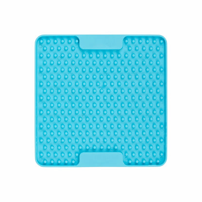Turquoise LickiMat® Mini Classic Soother™ – Slow Feeder Lick Mat for Small Dogs (front) on a white background