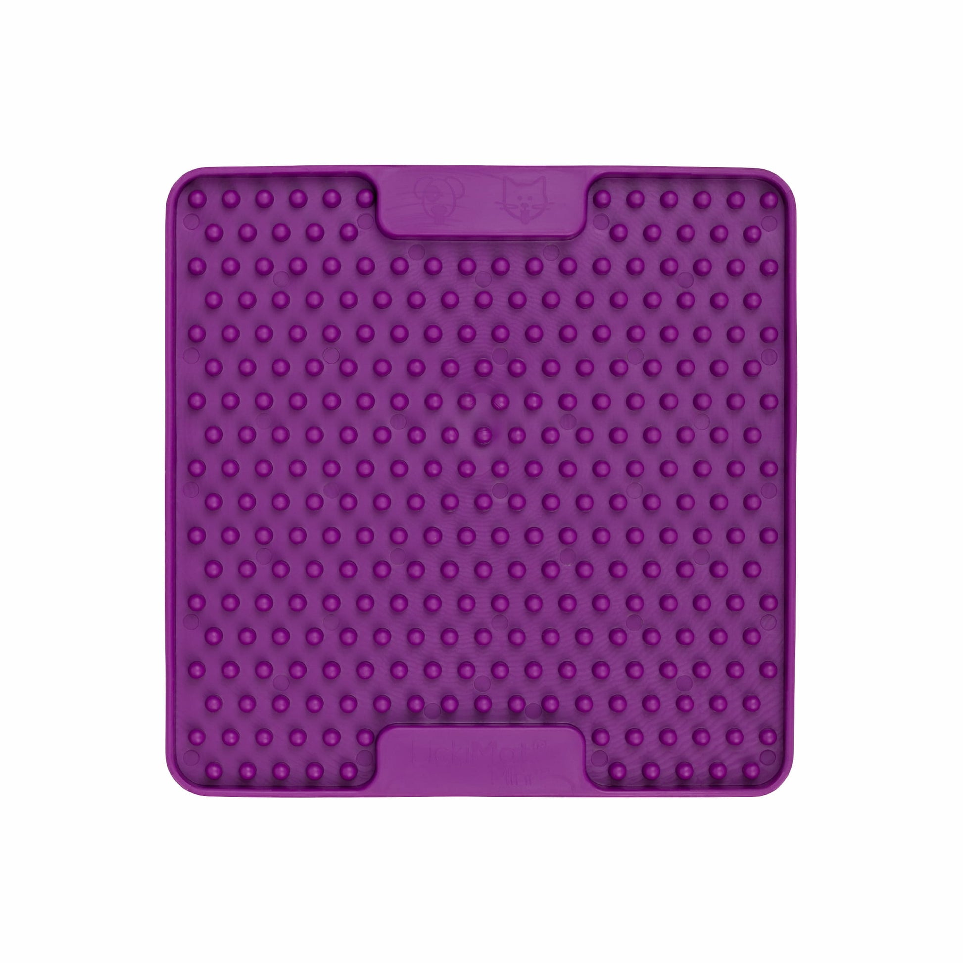 Purple LickiMat® Mini Classic Soother™ – Slow Feeder Lick Mat for Small Dogs (front) on a white background
