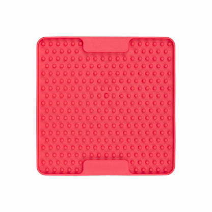 Pink LickiMat® Mini Classic Soother™ – Slow Feeder Lick Mat for Small Dogs (front) on a white background