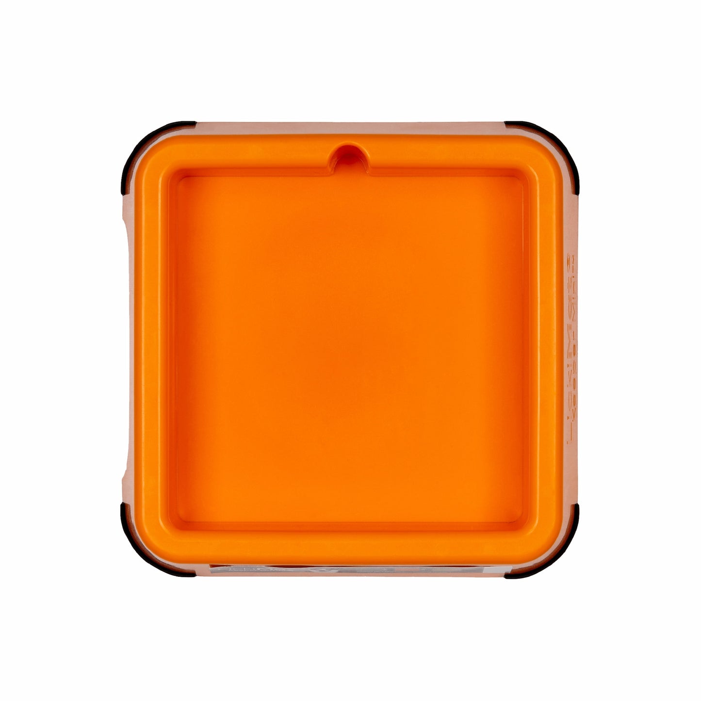 Orange LickiMat® Mini Keeper™ – Non-Slip Holder & dog bowl for LickiMats® (front) on white background