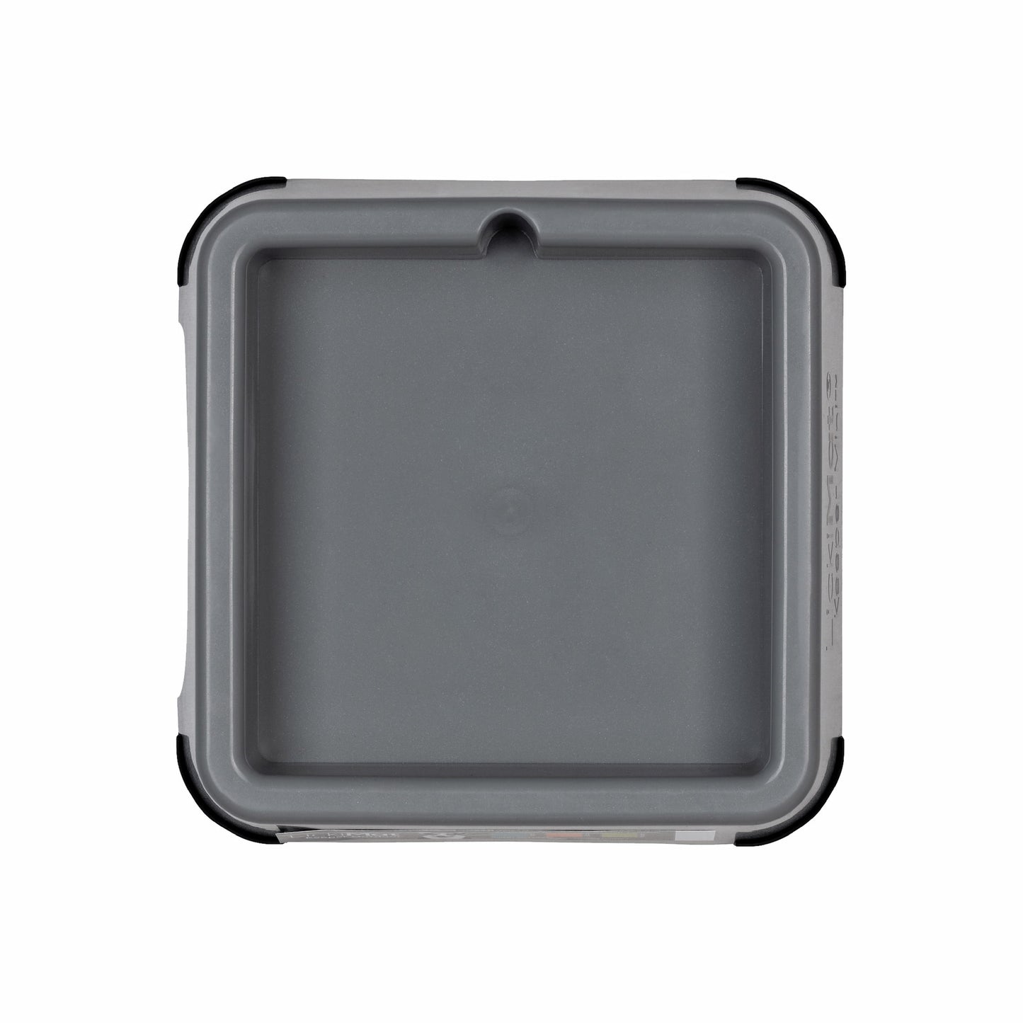 Grey LickiMat® Mini Keeper™ – Non-Slip Holder & dog bowl for LickiMats® (front) on white background