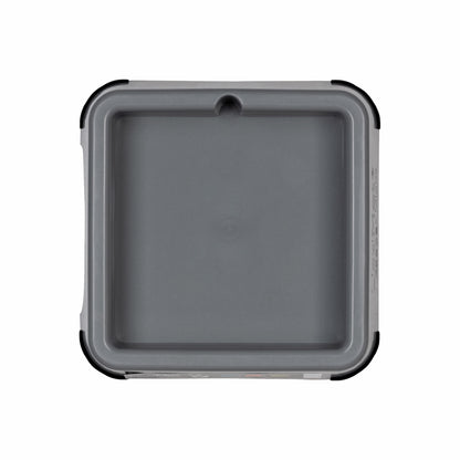 Grey LickiMat® Mini Keeper™ – Non-Slip Holder & dog bowl for LickiMats® (front) on white background