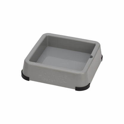 Grey LickiMat® Mini Keeper™ – Non-Slip Holder & dog bowl for LickiMats® (side) on white background