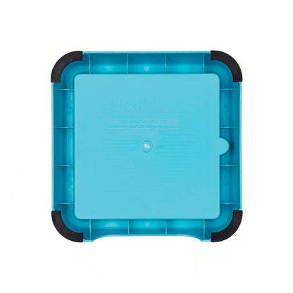 Turquoise LickiMat® Mini Keeper™ – Non-Slip Holder & dog bowl for LickiMats® (back) on white background