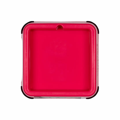 Pink LickiMat® Mini Keeper™ – Non-Slip Holder & dog bowl for LickiMats® (front) on white background