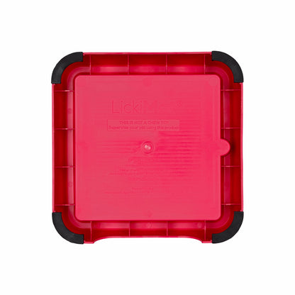 Pink LickiMat® Mini Keeper™ – Non-Slip Holder & dog bowl for LickiMats® (rear) on white background