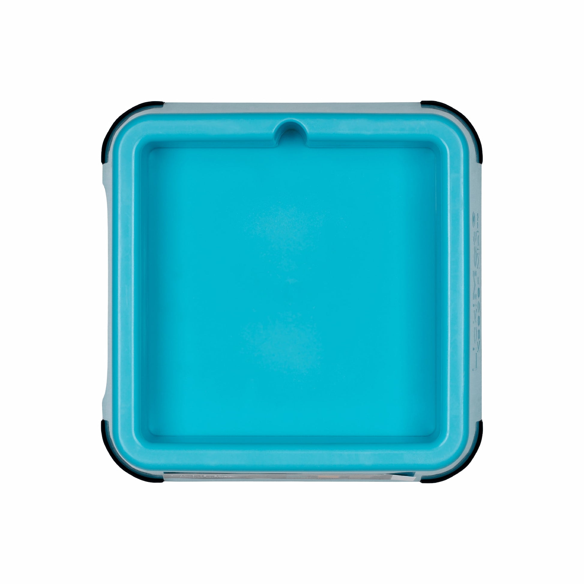 Turquoise LickiMat® Mini Keeper™ – Non-Slip Holder & dog bowl for LickiMats® (front) on white background
