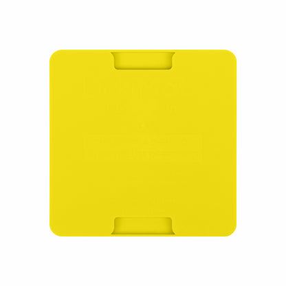 Yellow LickiMat® Mini Playdate™ – Slow Feeder Lick Mat for Cats (rear) on white background